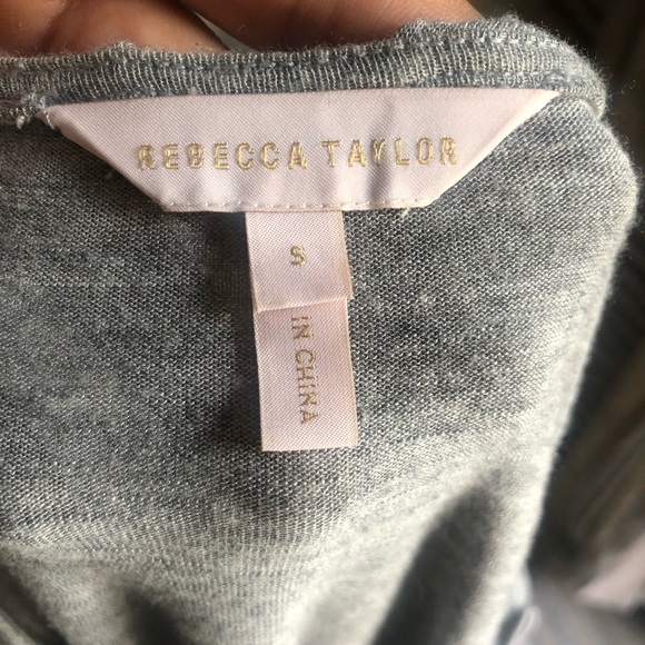 Rebecca Taylor ruffle puffed gray long sleeve shirt - Picture 3 of 5